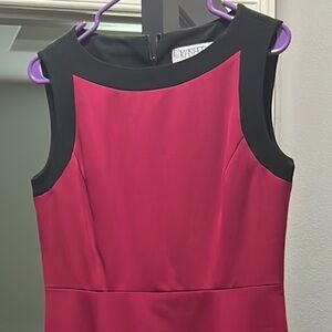 Kasper Pink Sheath Midi Dress Sleeveless Crew Neck